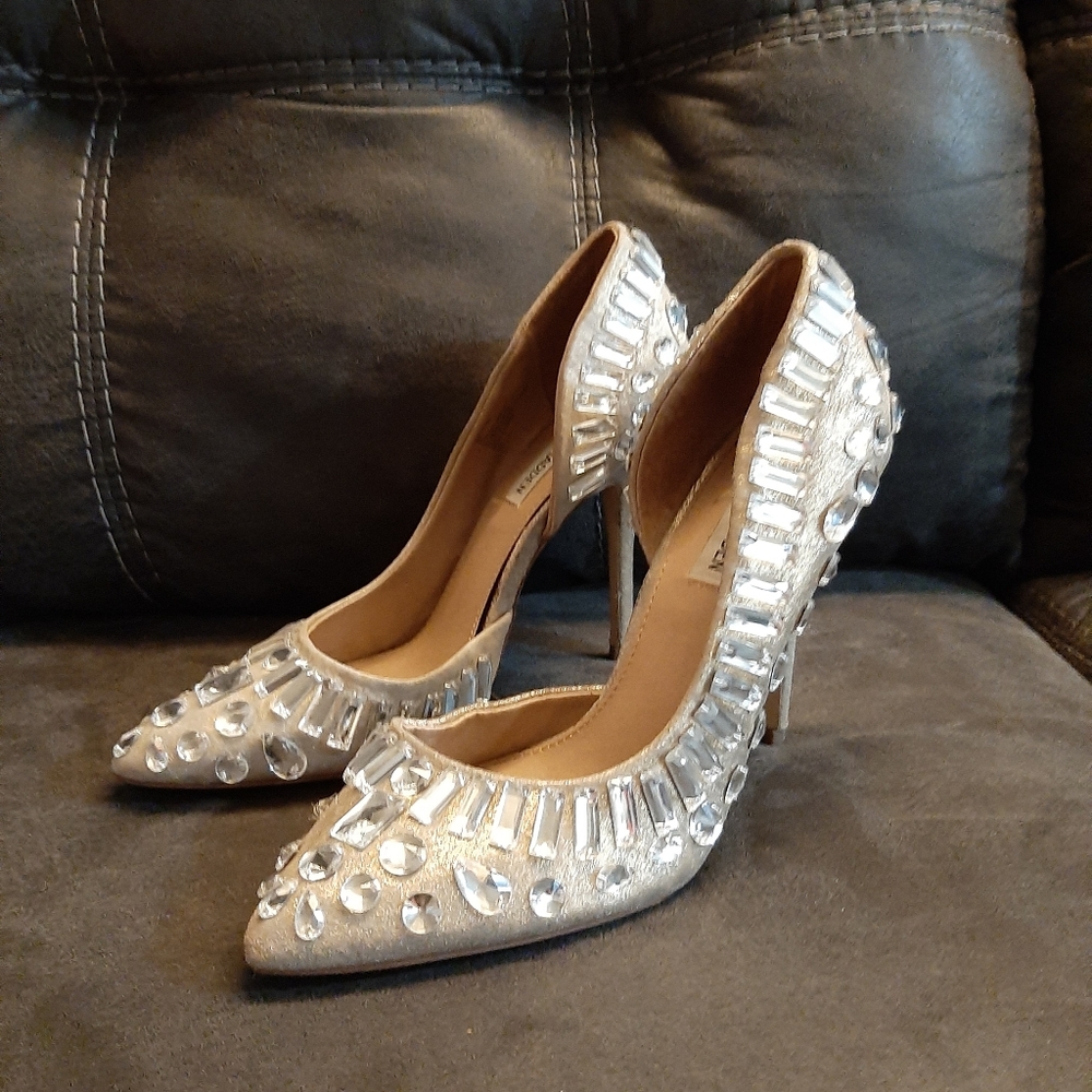 Steve madden heels with rhinestones.